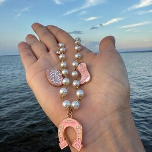 Charming Pink and Gold Western Cowboy Boot Charm